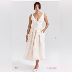 House of CB EMMELINA dress. 
Vintage Ivory Floral Embroidered Corset Sundress